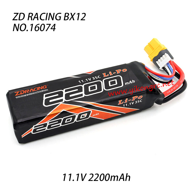 ZD Racing BX-12 RC Car Parts 11.1v 2200mah Lipo Battery 16074 top