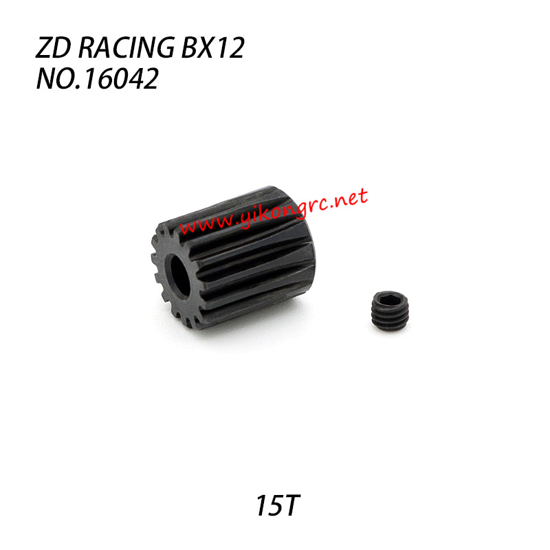 ZD Racing BX12 RC Car Parts 15T Motor Gear 48dp 16042 front