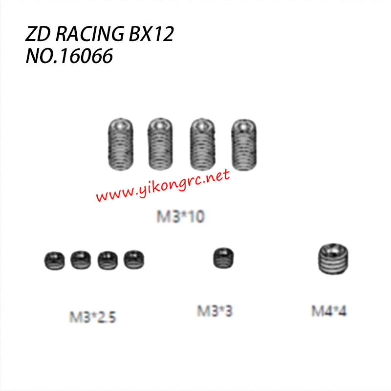 ZD Racing BX12 RC Truck Parts Hexagon socket headless screw 16066