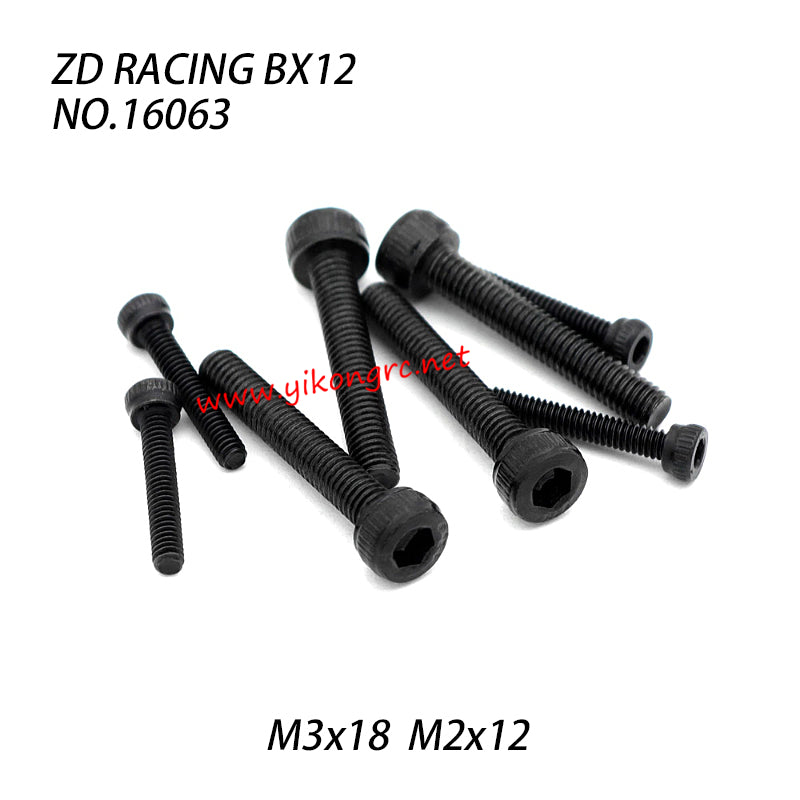 ZD Racing BX12 RC Truck Parts M3x18  M2x12 Screws 16063 8pcs