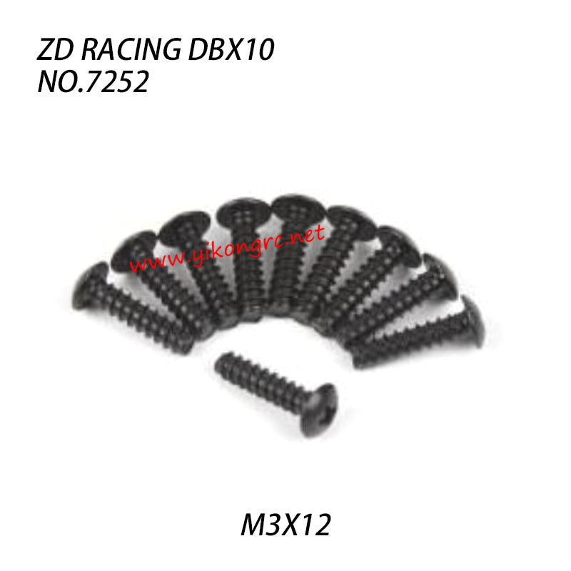 ZD Racing DBX-10 Parts M3X12 Pan Self tapping Screw Set 7252