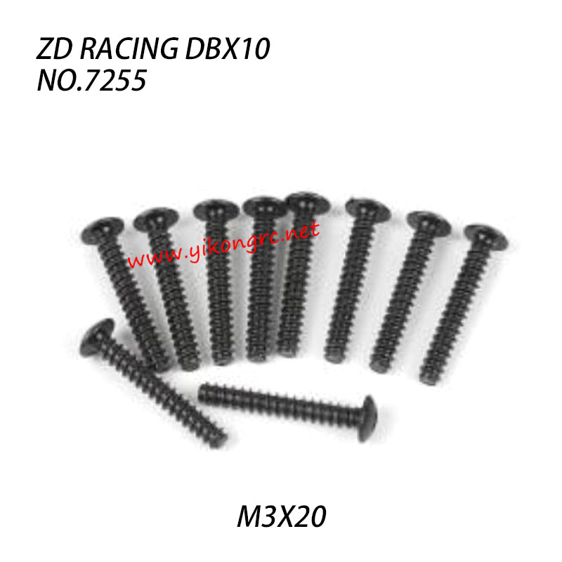 ZD Racing DBX-10 Parts M3X20 Pan Self tapping Screw Set 7255