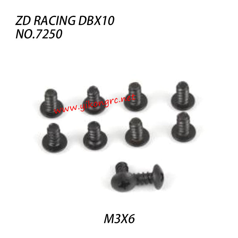 ZD Racing DBX-10 Parts M3X6 Pan Self tapping Screw Set 7250