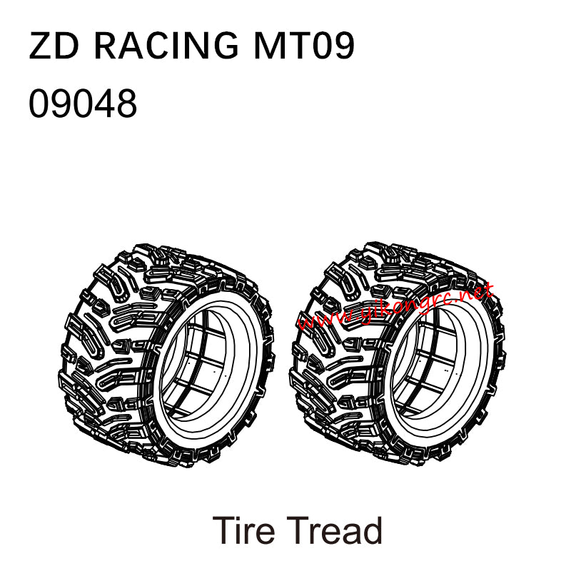 ZD Racing DBX09 (MT09) Parts 09048 Tire Tread