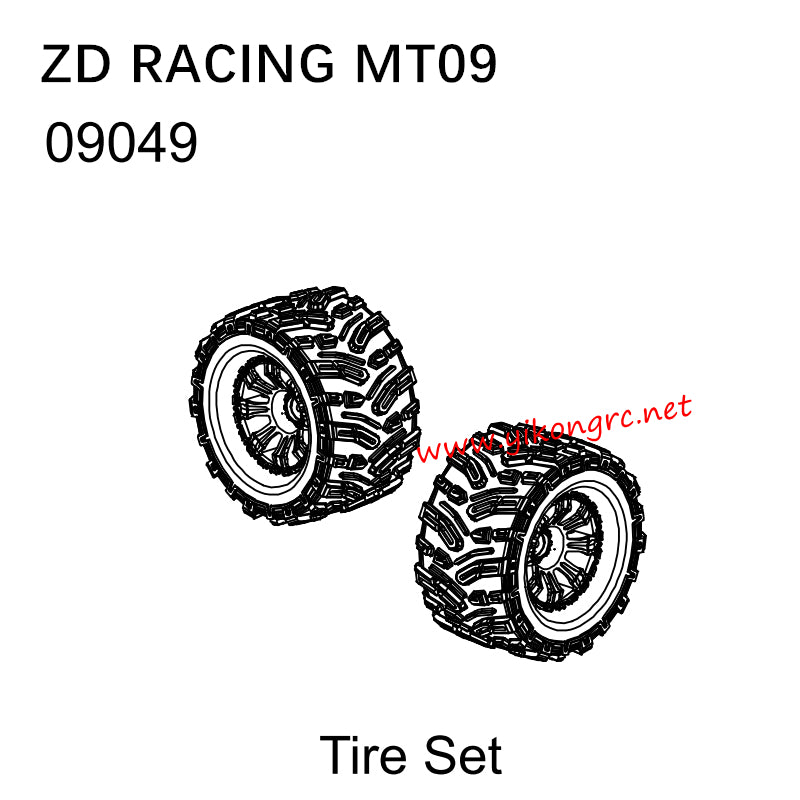 ZD Racing DBX09 (MT09) Parts 09049 Tire Set
