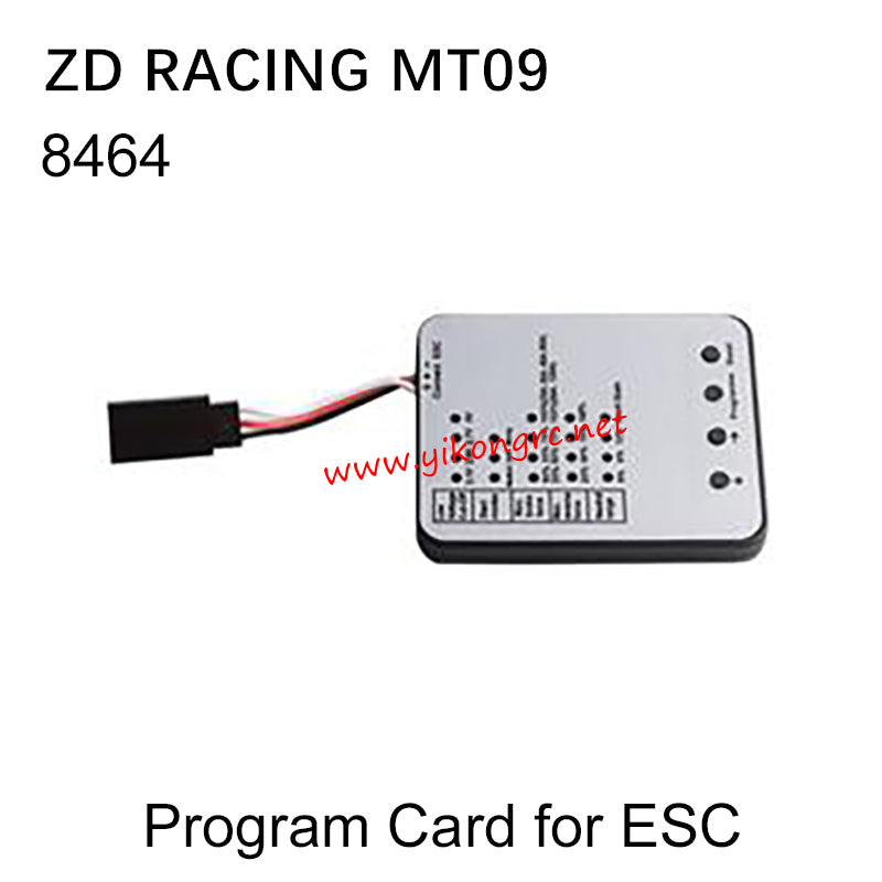 ZD Racing DBX09 (MT09) Parts Program Card for ESC 8464