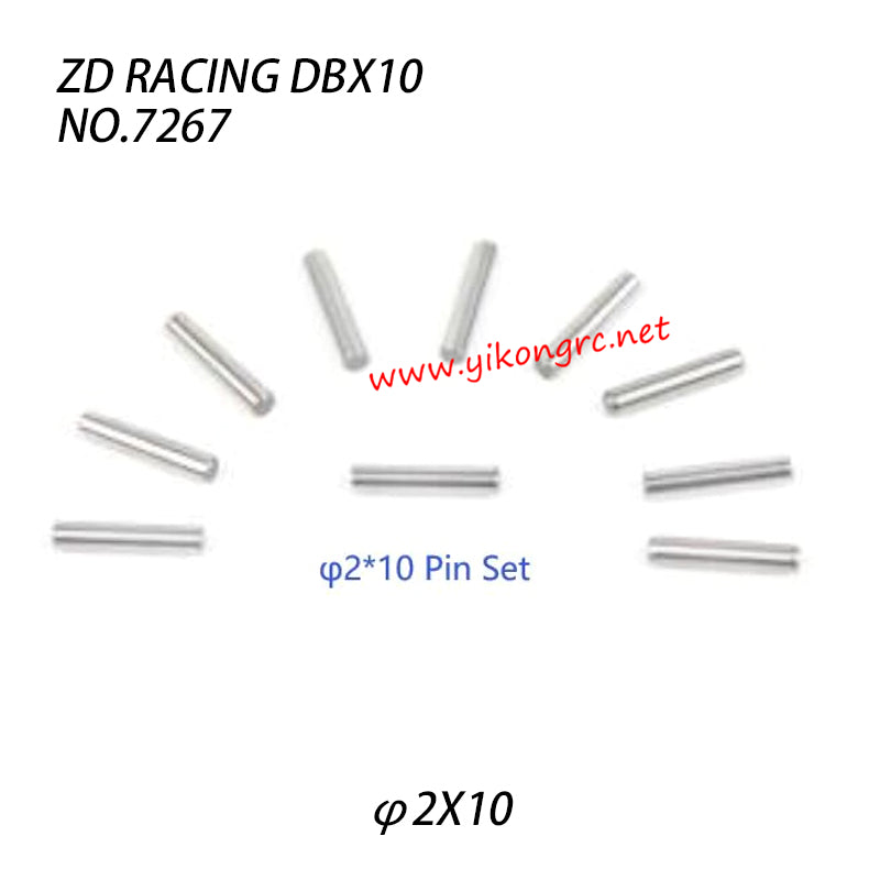 ZD Racing DBX10 RC Car Parts φ2X10 Pin Set 7267
