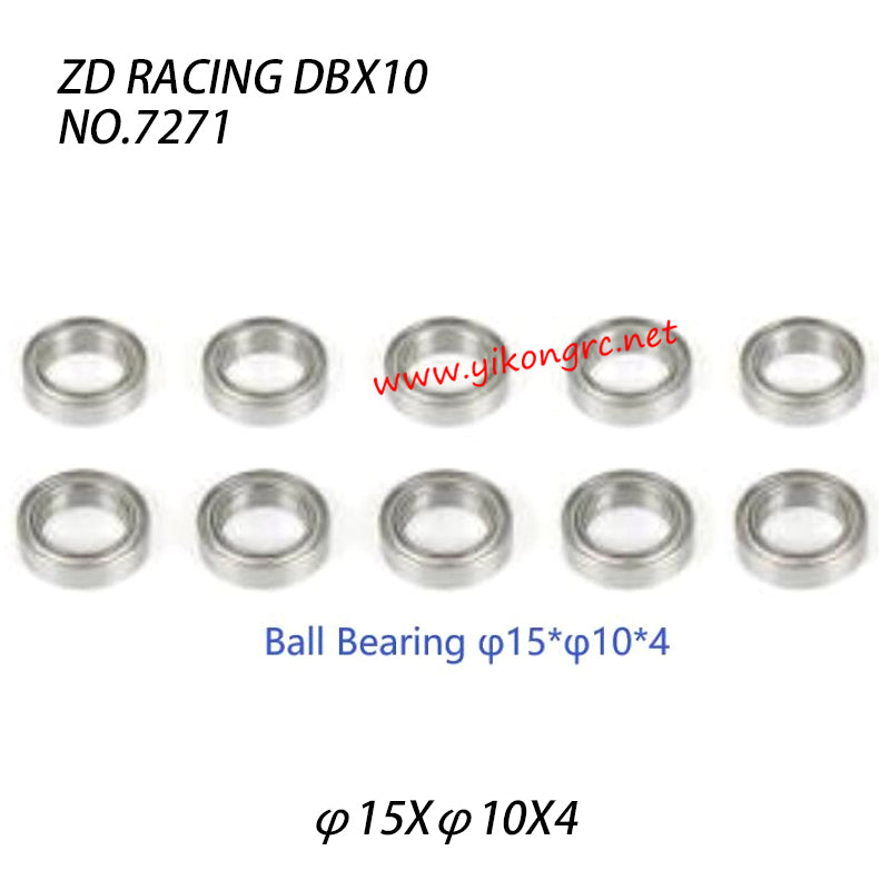 ZD Racing DBX10 RC Car Parts Ball Bearing φ15Xφ10X4 7271