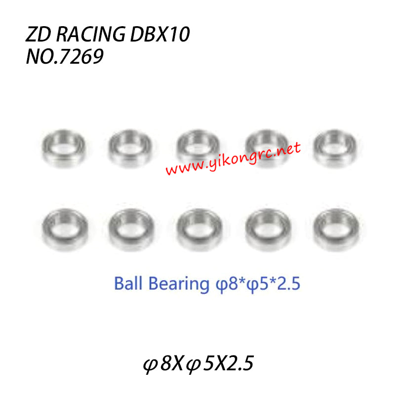 ZD Racing DBX10 RC Car Parts Ball Bearing φ8Xφ5X2.5 7269