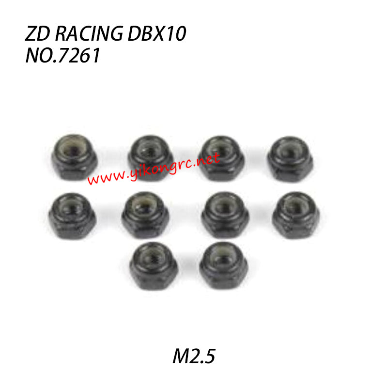 ZD Racing DBX10 RC Car Parts Lock Nut M2.5 7261
