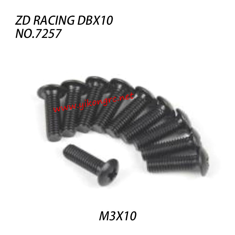 ZD Racing DBX10 RC Car Parts M3X10 Pan Head Screw Set 7257