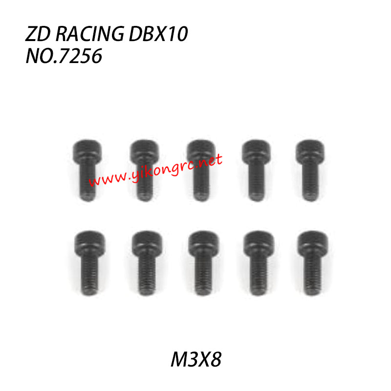 ZD Racing DBX10 RC Car Parts M3X8 Pan Head Screw Set 7256