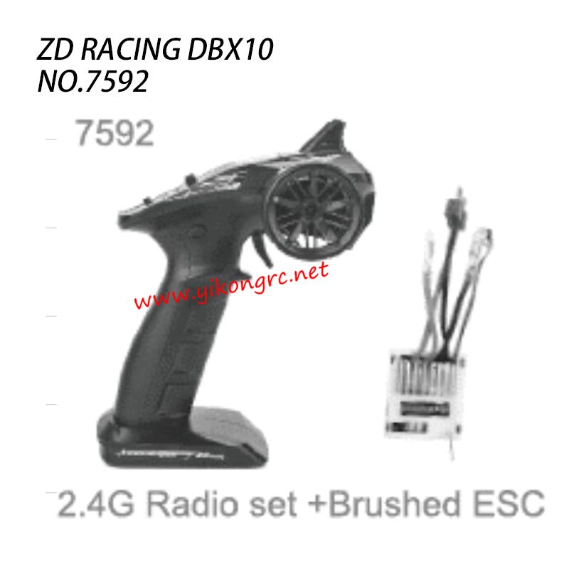 ZD Racing DBX10 RC Truck Parts 2.4G Radio Brushed 2in1 ESC 7592