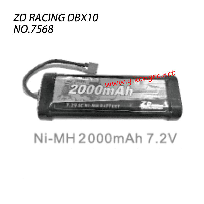 ZD Racing DBX10 RC Truck Parts 7.2V 2000mAh Ni-MH Battery 7568