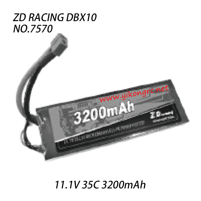 ZD Racing DBX10 RC Truck Parts Brushless Li-po (11.1V 35C 3200mAh) Battery 7570