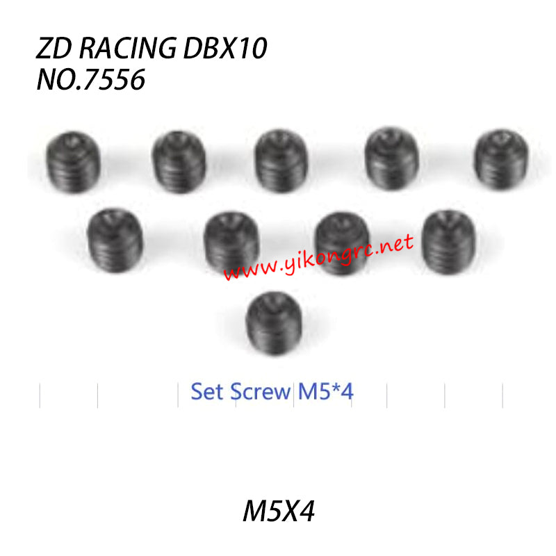 ZD Racing DBX10 RC Truck Parts Brushless Set Screw M5X4 7556