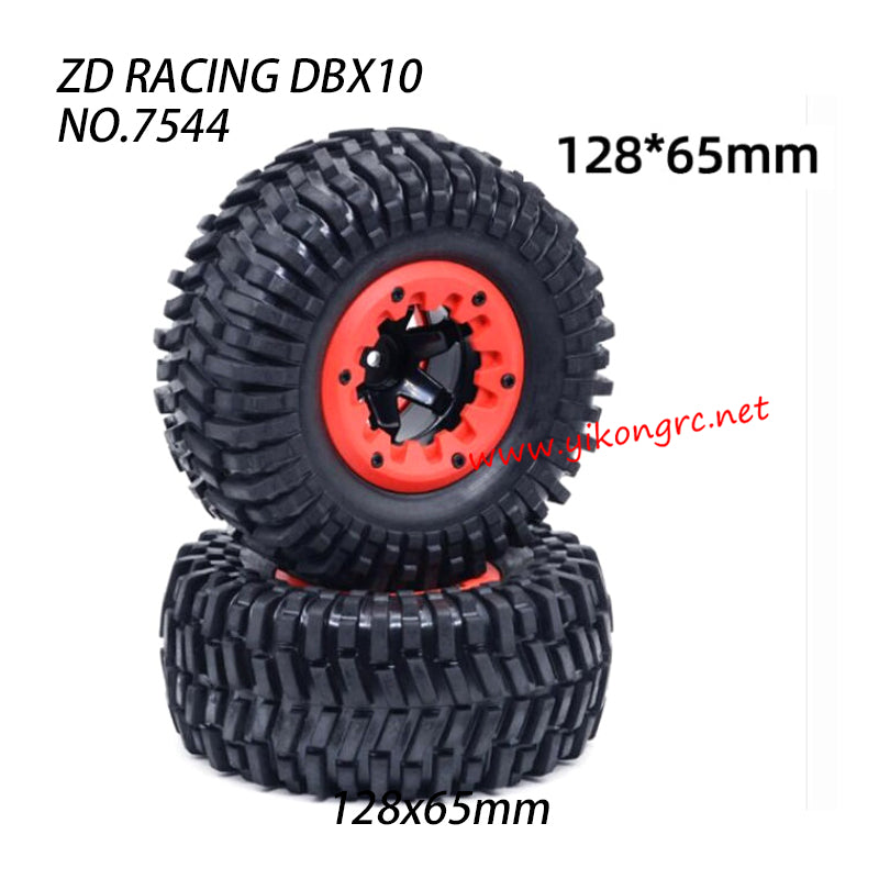 ZD Racing DBX10 RC Truck Parts Brushless Wheel Assembly Red 128x65mm 