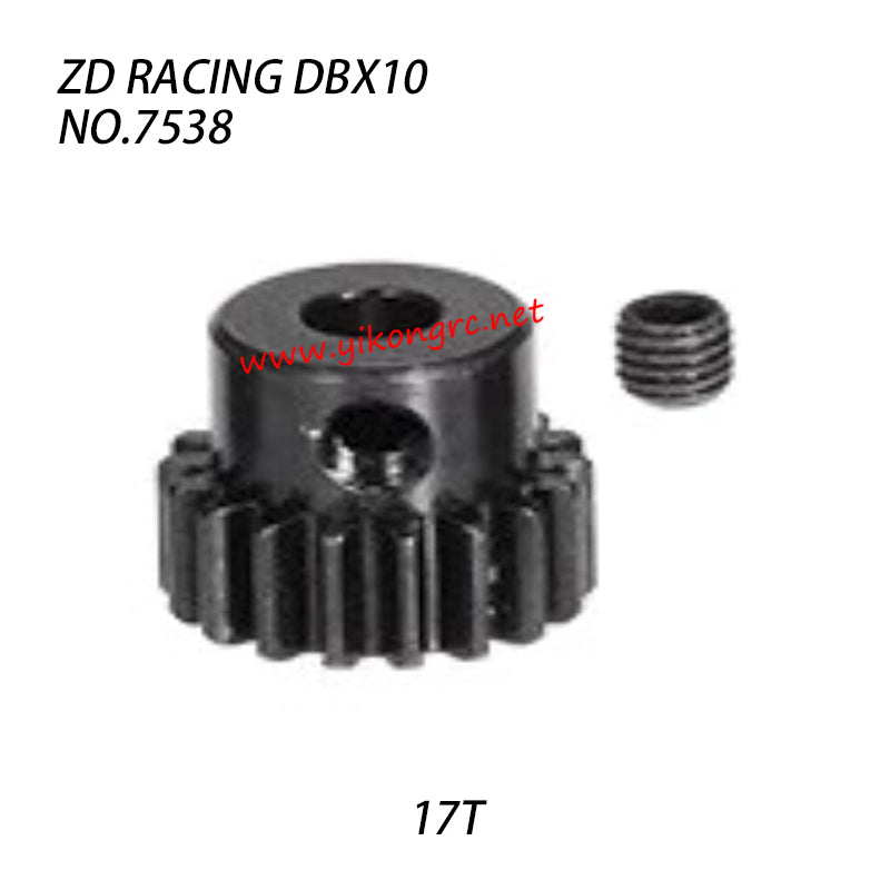 ZD Racing DBX10 RC Truck Parts Motor gear 17T 7538