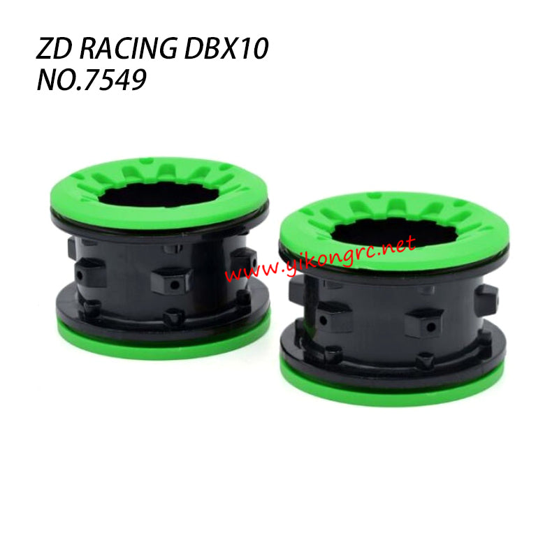 ZD Racing DBX10 RC Truck Parts Wheel set with Ring Green 7549