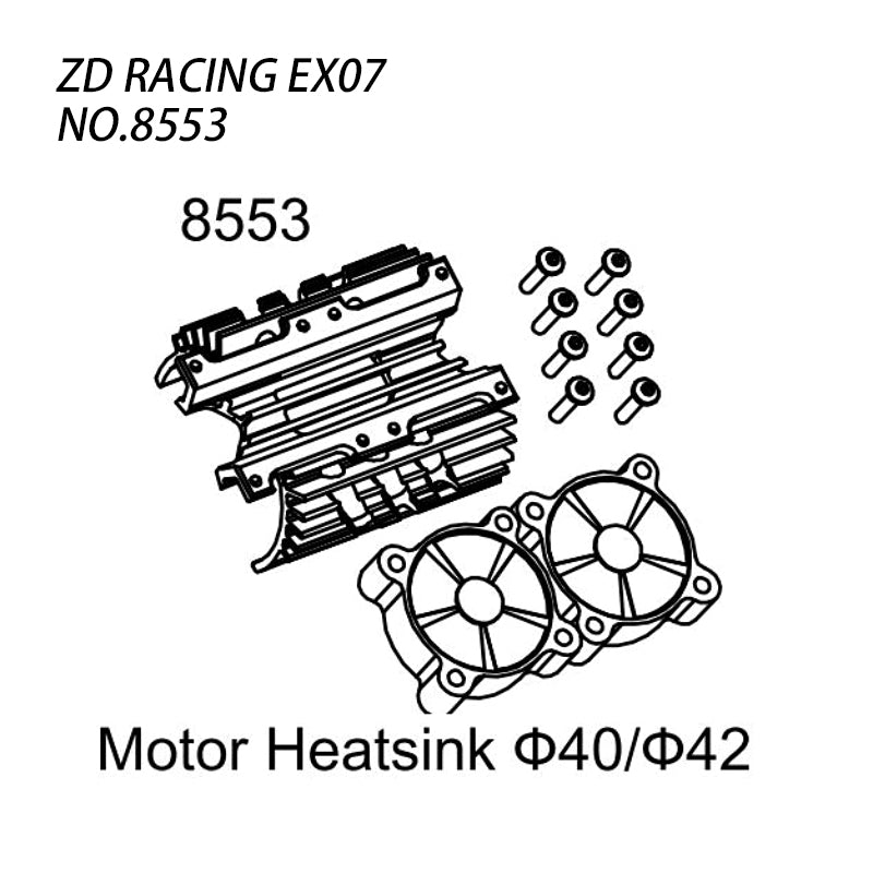 ZD Racing EX07 RC Truck Parts Motor Heatsink φ40 φ42 8553 split