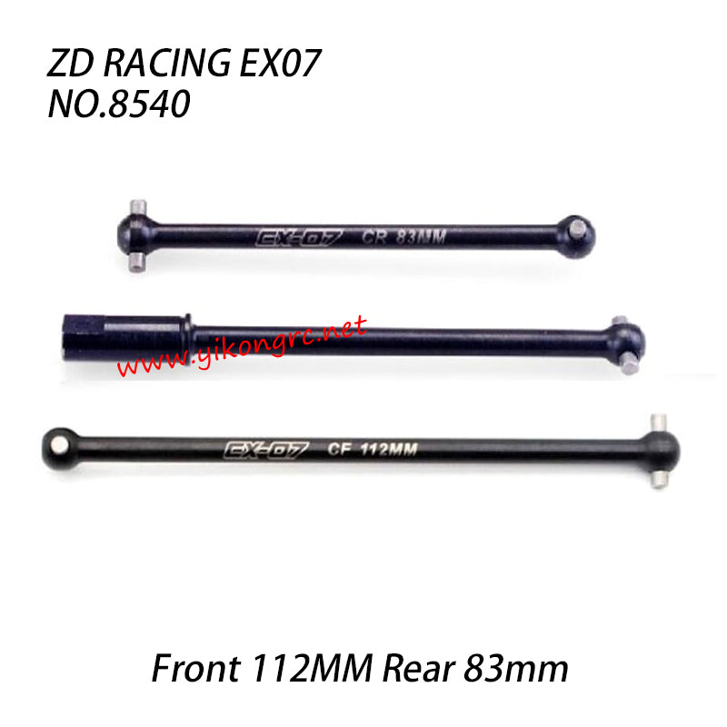 ZD Racing EX07 RC Truck Parts Rear Center Drive Shaft Front 112MM Rear 83mm 8540