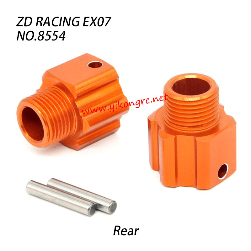 ZD Racing EX07 RC Truck Parts Rear Wheel Hub 8554 orange