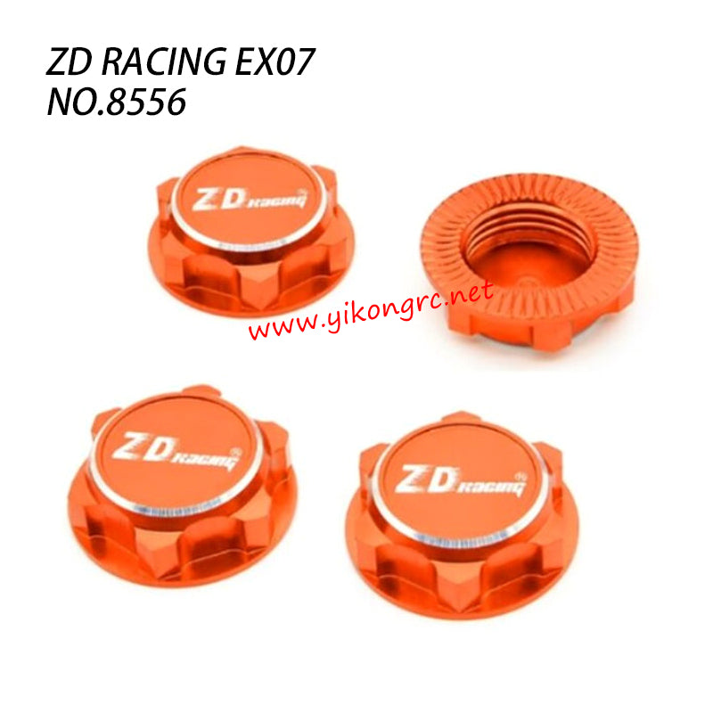 ZD Racing EX07 RC Truck Parts Wheel Nut CNC 8556 orange