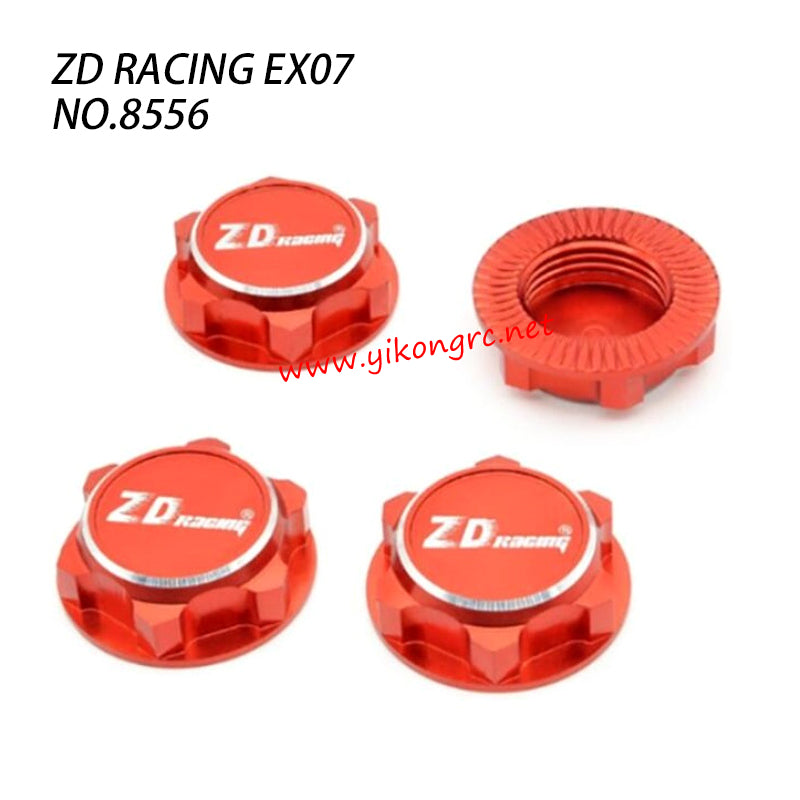 ZD Racing EX07 RC Truck Parts Wheel Nut CNC 8556 red