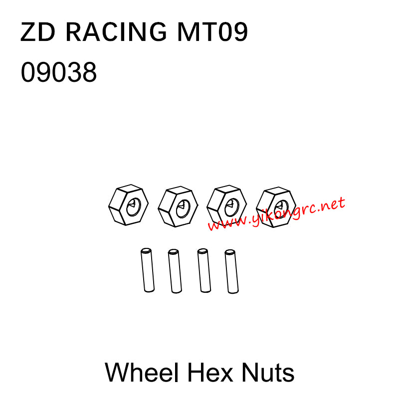 ZD Racing MT09 RC Car Parts 09038 Wheel Hex Nuts