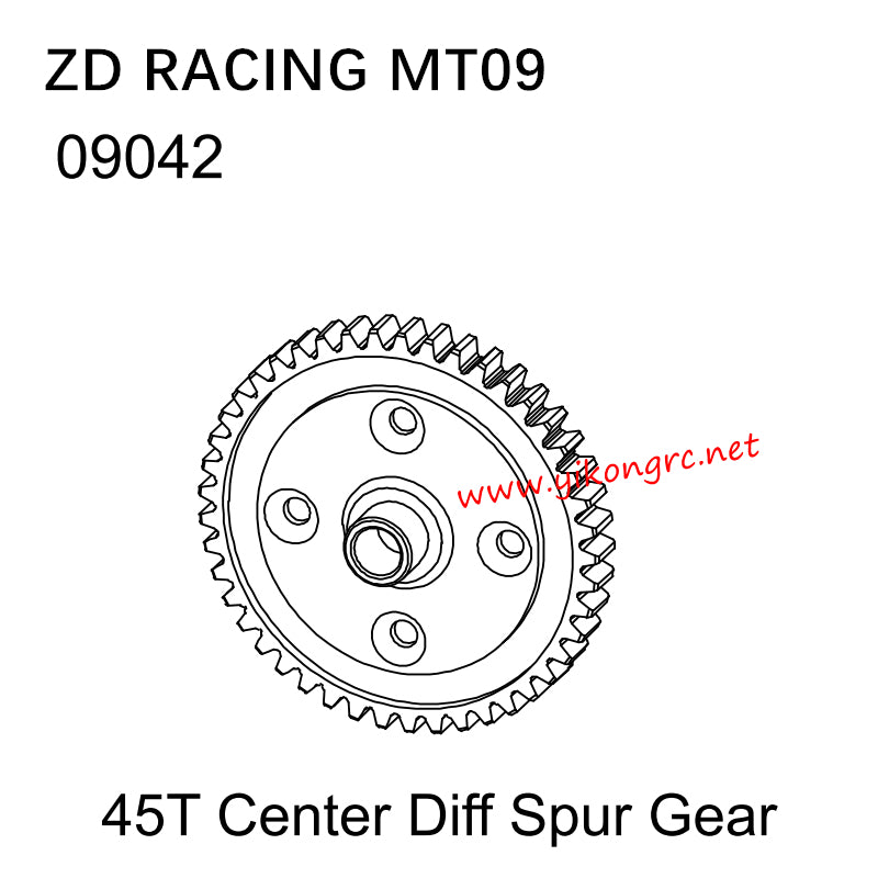 ZD Racing MT09 RC Car Parts 09042 45T Center Diff Spur Gear