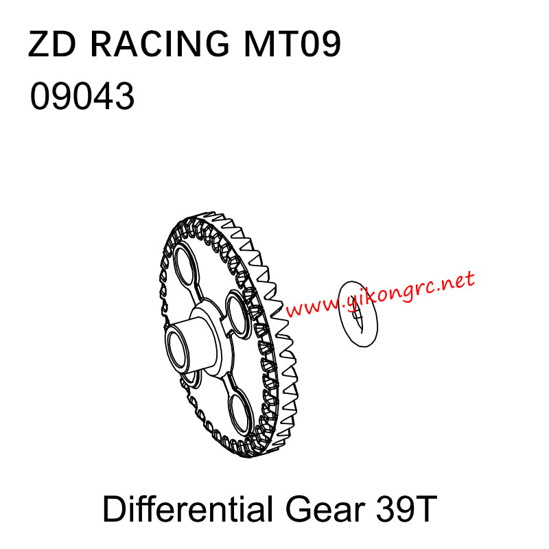ZD Racing MT09 RC Car Parts 09043 Differential Gear 39T