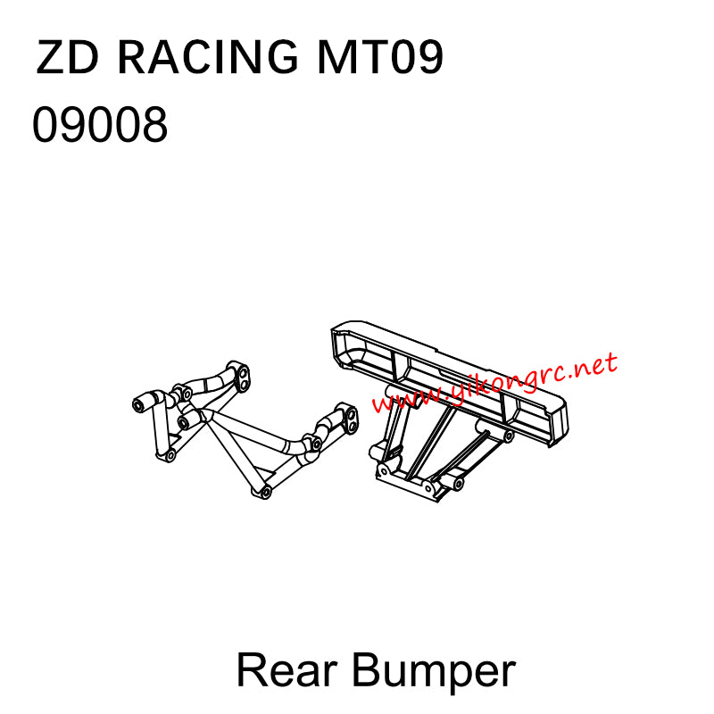 ZD Racing MT09 RC Truck Parts 09008 Rear Bumper