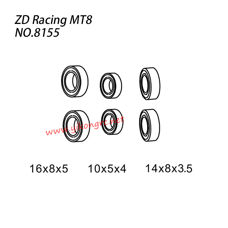 ZD Racing MT8 Pirates3 1/8 RC Car Parts Bearing 8155