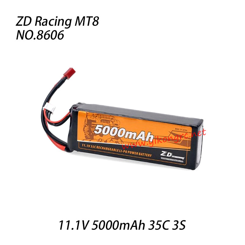 ZD Racing MT8 Pirates3 RC Truck Parts 11.1V 5000mAh 35C 3S Li-Po Battery 8606