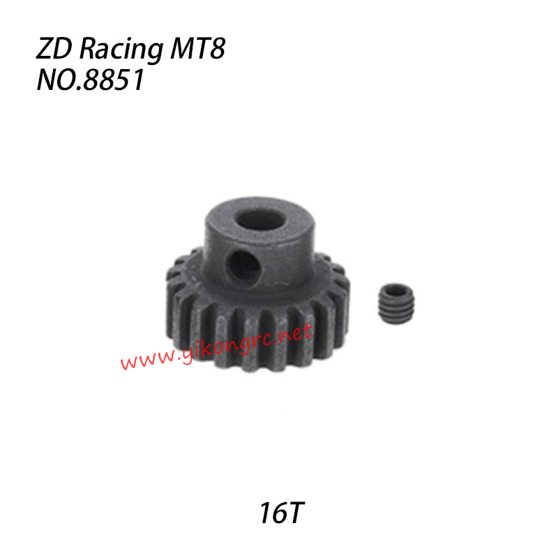 ZD Racing MT8 Pirates3 RC Truck Parts 16T Motor Gears 8851