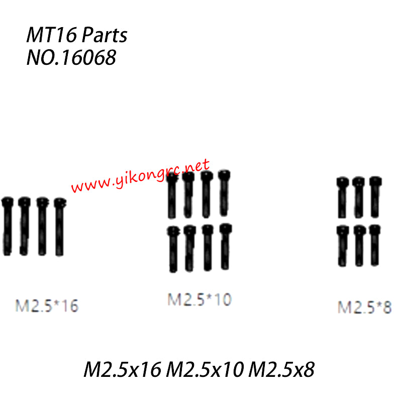 ZD Racing MT 16 RC Car Parts Cup Head Screw M2.5x16 M2.5x10 M2.5x8 16068