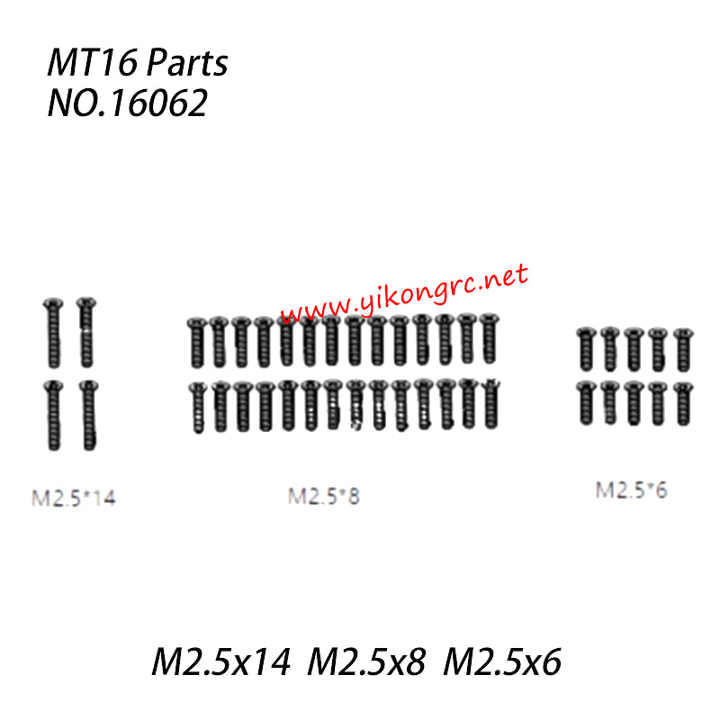 ZD Racing MT 16 RC Car Parts M2.5x14  M2.5x8  M2.5x6 Screw 16062