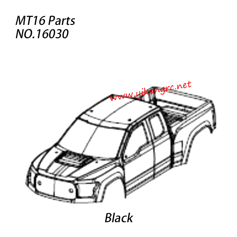 ZD Racing MT 16 RC Car Parts PVC Car Shell Black 16030