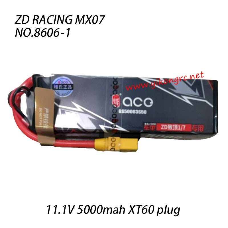 ZD Racing MX07 Parts 11.1V 5000mah XT60 plug Li po Battery 8606-1