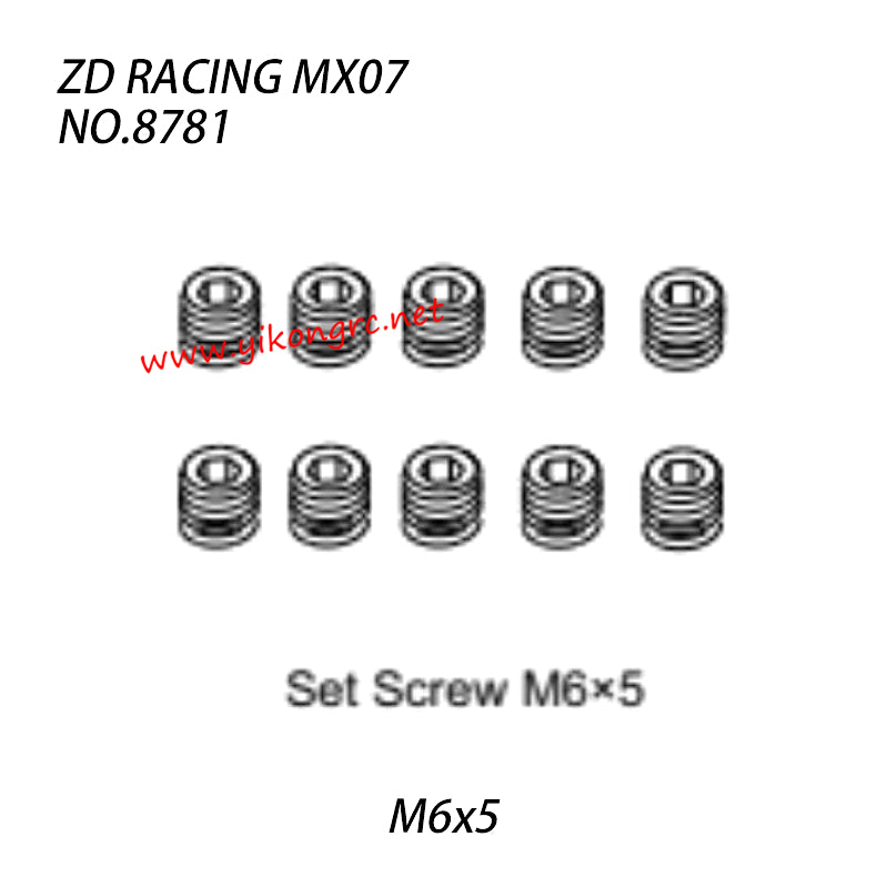 ZD Racing MX-07 Parts Screw M6x5 8781