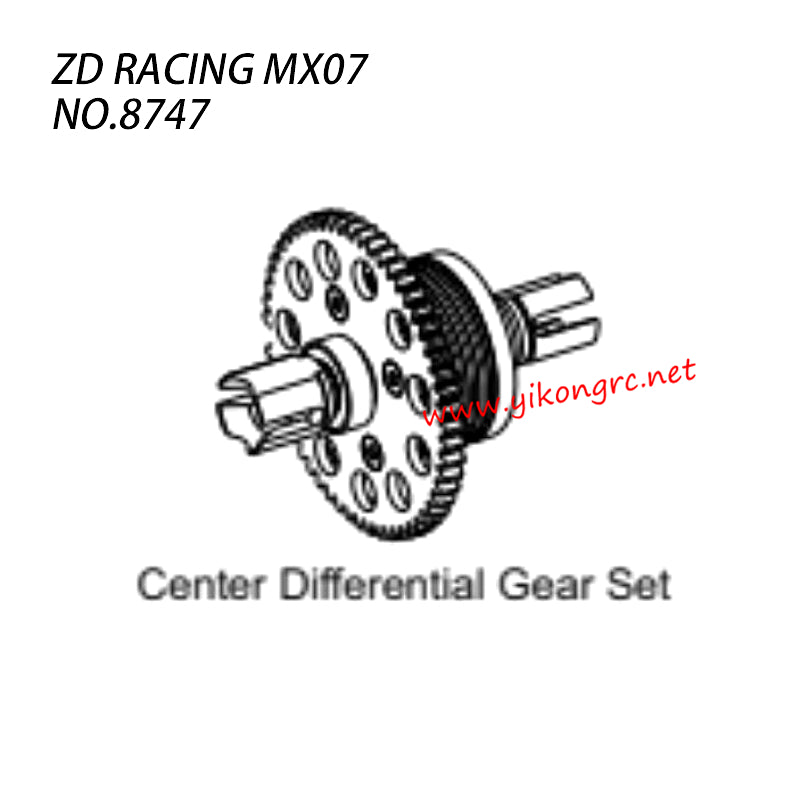 ZD Racing MX07 RC Truck Parts Center Differential Gear Set 8747