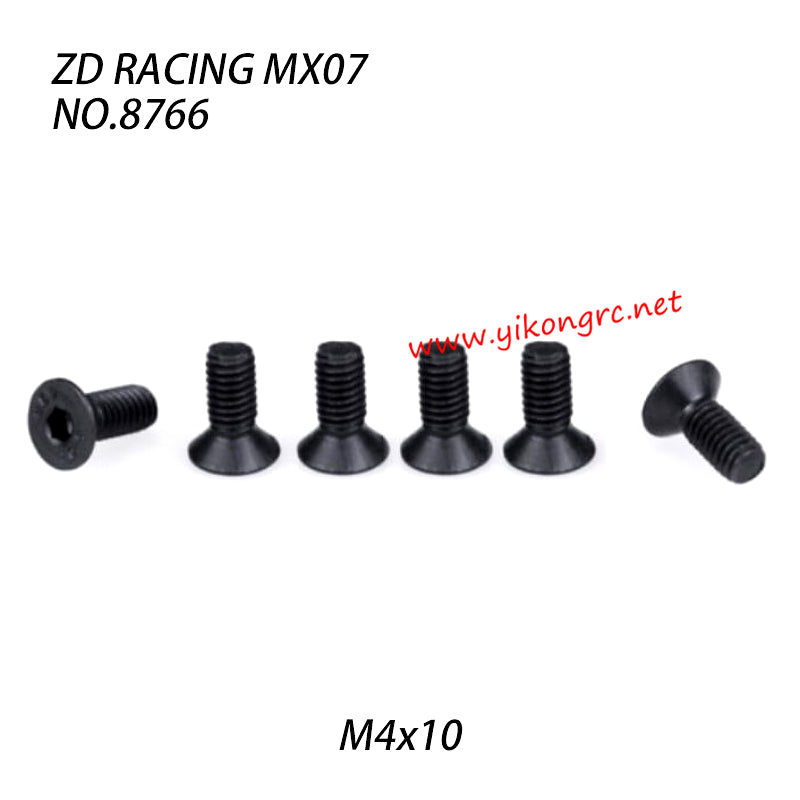 ZD Racing MX07 RC Truck Parts M4x10 Flat Head Screws 8766