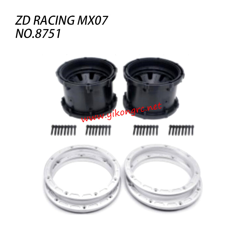 ZD Racing MX07 RC Truck Parts Wheel Silver 8751